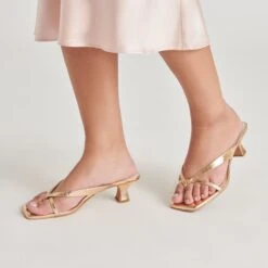 BREVEL HEELS GOLD DISTRESSED LEATHER(Brevel Heels Gold Distressed Leather) 5 BREVEL HEELS GOLD DISTRESSED LEATHER(Brevel Heels Gold Distressed Leather) -Dolce Vita Sale Store DOLCEVITA HEELS BREVEL GOLDDISTRESSEDLEATHER ONFOOT 02