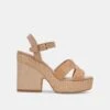CALE HEELS LT NATURAL RAFFIA(Cale Heels Lt Natural Raffia) -Dolce Vita Sale Store DOLCEVITA HEELS CALE CITRUSMULTIRAFFIA 02