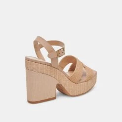 CALE HEELS LT NATURAL RAFFIA(Cale Heels Lt Natural Raffia) -Dolce Vita Sale Store DOLCEVITA HEELS CALE CITRUSMULTIRAFFIA 03