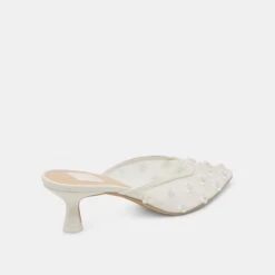 CLARA PEARL HEELS TRUE WHITE DAISY MESH(Clara Pearl Heels True White Daisy Mesh) -Dolce Vita Sale Store DOLCEVITA HEELS CLARAPEARL TRUEWHITEDAISYMESH 03