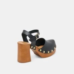 CLOVER HEELS BLACK LEATHER(Clover Heels Black Leather) 4 CLOVER HEELS BLACK LEATHER(Clover Heels Black Leather) -Dolce Vita Sale Store DOLCEVITA HEELS CLOVER BLACKLEATHER 03