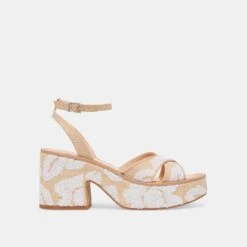 ENIKO HEELS NATURAL MULTI FLORAL SEQUIN(Eniko Heels Natural Multi Floral Sequin)