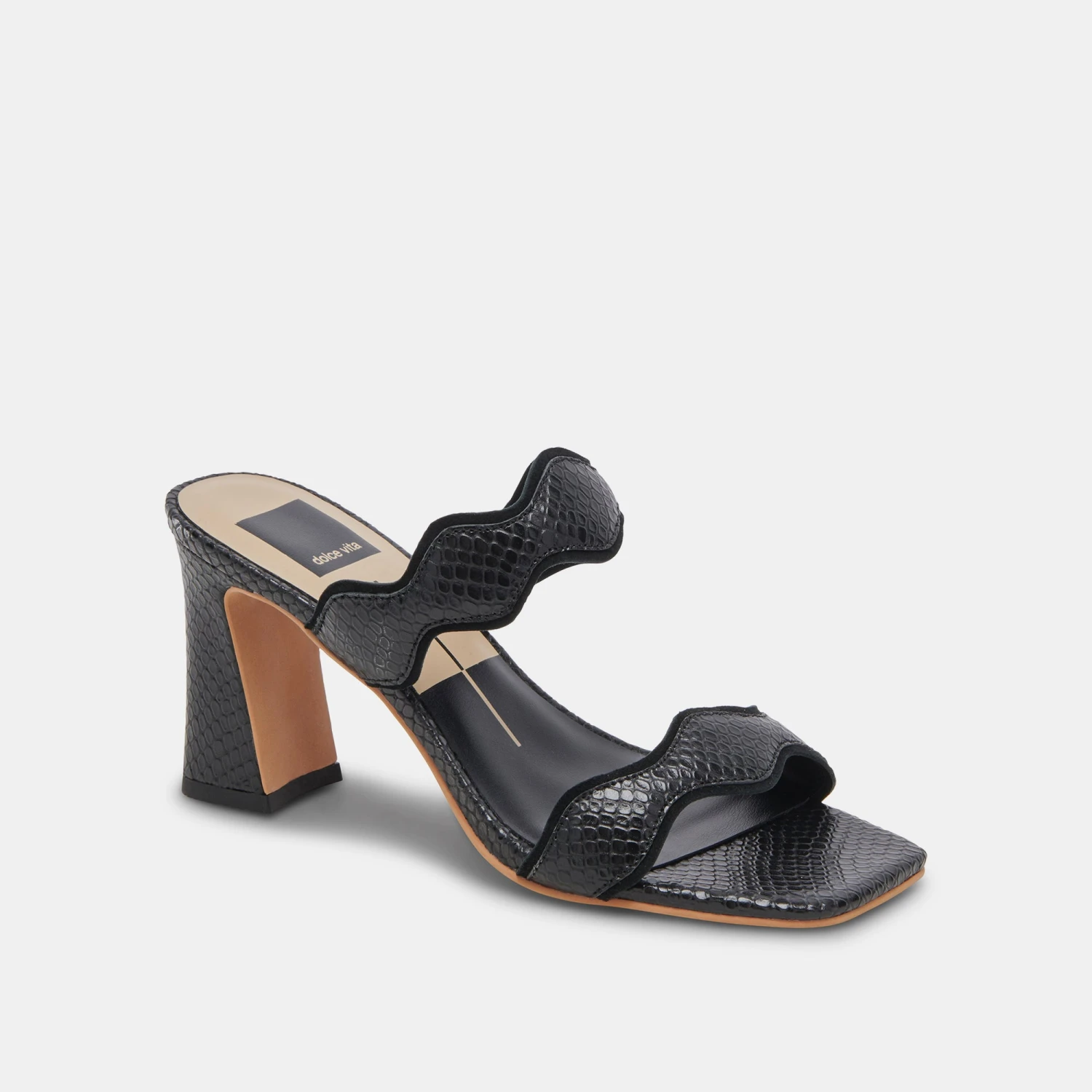 ILVA WIDE HEELS ONYX EMBOSSED LEATHER(Ilva wide heels onyx embossed leather) ILVA WIDE HEELS ONYX EMBOSSED LEATHER(Ilva Wide Heels Onyx Embossed Leather) -Dolce Vita Sale Store DOLCEVITA HEELS ILVA ONYXEMBOSSEDLEATHER 01