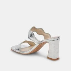 ILVA WIDE HEELS SILVER DISTRESSED LEATHER(Ilva Wide Heels Silver Distressed Leather) -Dolce Vita Sale Store DOLCEVITA HEELS ILVA SILVERDISTRESSEDLEATHER 08