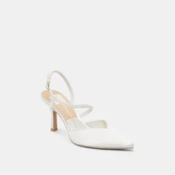 KAMRA PEARL HEELS TRUE WHITE SATIN(Kamra Pearl Heels True White Satin) -Dolce Vita Sale Store DOLCEVITA HEELS KAMRAPEARL TRUEWHITESATIN 01