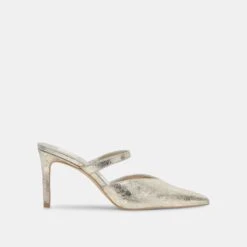 KANIKA WIDE HEELS PLATINUM DISTRESSED LEATHER(Kanika Wide Heels Platinum Distressed Leather)