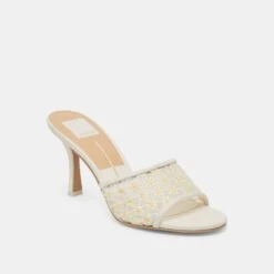 LAVENA FLORAL HEELS WHITE YELLOW FLORAL MESH(Lavena Floral Heels White Yellow Floral Mesh) -Dolce Vita Sale Store DOLCEVITA HEELS LAVENAFLORAL WHITE YELLOWFLORALMESH 01