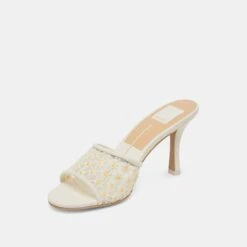 LAVENA FLORAL HEELS WHITE YELLOW FLORAL MESH(Lavena Floral Heels White Yellow Floral Mesh) -Dolce Vita Sale Store DOLCEVITA HEELS LAVENAFLORAL WHITE YELLOWFLORALMESH 08