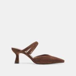 LINORE HEELS DK BROWN SUEDE(Linore Heels Dk Brown Suede)