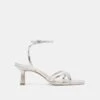 MANJI HEELS SILVER METALLIC LEATHER(Manji Heels Silver Metallic Leather)