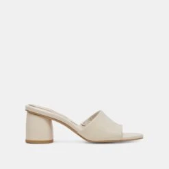 MINNY DRESS WIDE HEELS IVORY LEATHER(Minny Dress Wide Heels Ivory Leather)
