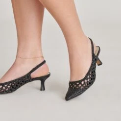 OLYMPA HEELS BLACK STELLA(Olympa Heels Black Stella) -Dolce Vita Sale Store DOLCEVITA HEELS OLYMPA BLACKSTELLA ONFOOT 1
