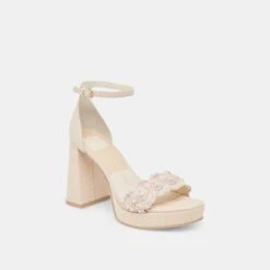 PELTIN PEARL HEELS VANILLA WOVEN RAFFIA(Peltin Pearl Heels Vanilla Woven Raffia) -Dolce Vita Sale Store DOLCEVITA HEELS PELTINPEARL VANILLAWOVENRAFFIA 01