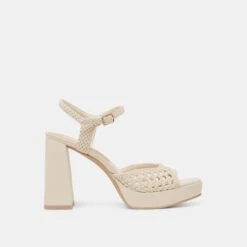 PEYTEN HEELS CREME WOVEN STELLA(Peyten Heels Creme Woven Stella)