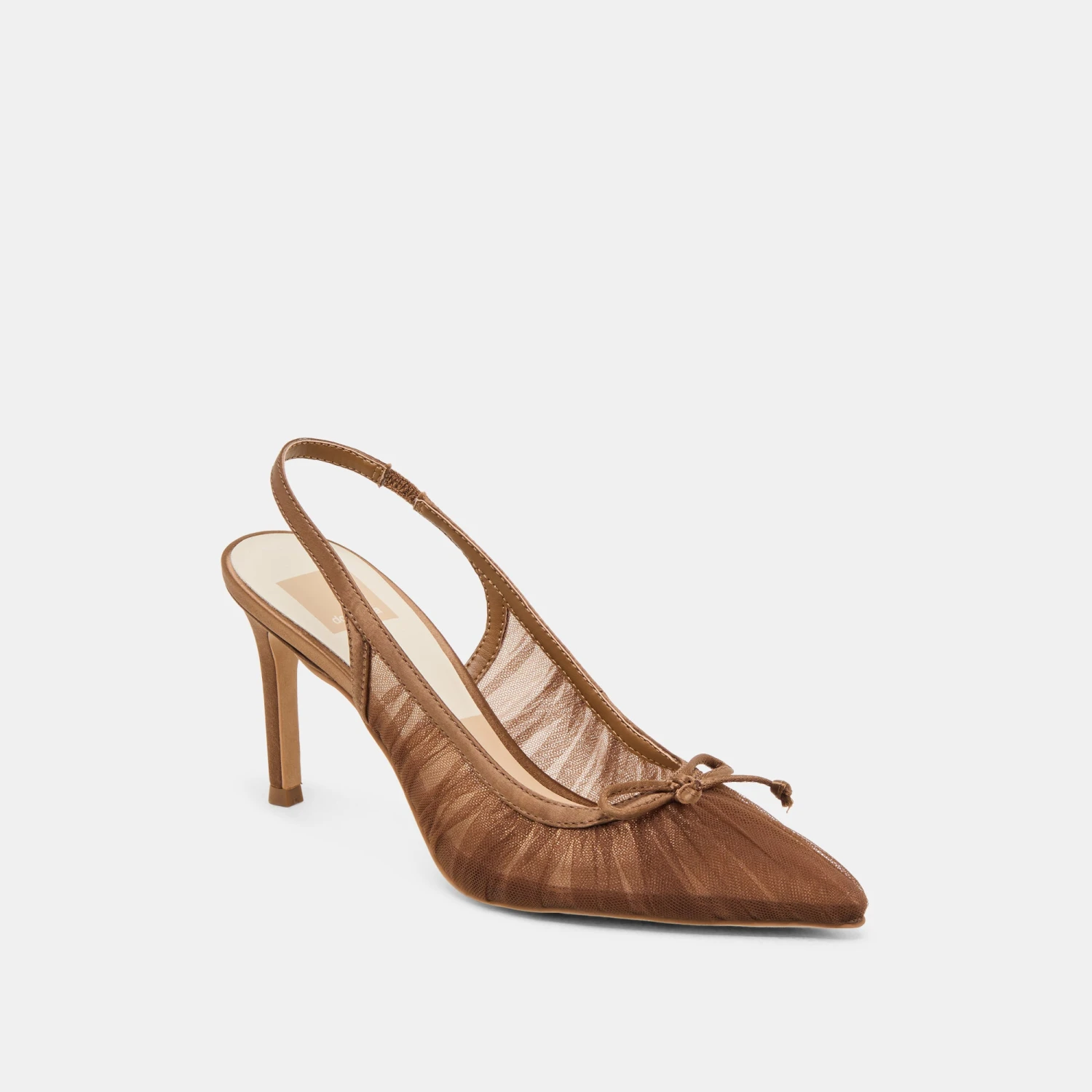 YELA HEELS MID BROWN TULLE(Yela heels mid brown tulle) YELA HEELS MID BROWN TULLE(Yela Heels Mid Brown Tulle) -Dolce Vita Sale Store DOLCEVITA HEELS YELA MIDBROWNTULLE 01