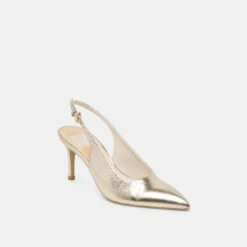 ELASI HEELS LIGHT GOLD CRINKLE PATENT(Elasi Heels Light Gold Crinkle Patent) -Dolce Vita Sale Store DOLCEVITA HEEL ELASI LIGHTGOLDCRINKLEPATENT 01