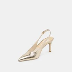 ELASI HEELS LIGHT GOLD CRINKLE PATENT(Elasi Heels Light Gold Crinkle Patent) -Dolce Vita Sale Store DOLCEVITA HEEL ELASI LIGHTGOLDCRINKLEPATENT 08