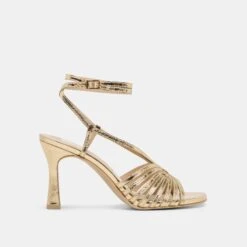NIVANA HEELS GOLD DISTRESSED LEATHER(Nivana Heels Gold Distressed Leather)