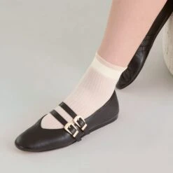 BAYLEE BALLET FLATS BLACK LEATHER(Baylee Ballet Flats Black Leather) 7 BAYLEE BALLET FLATS BLACK LEATHER(Baylee Ballet Flats Black Leather) -Dolce Vita Sale Store DOLCEVITA HOISERY SOCKS ONFOOT 01 f146bb7f 5644 41cf a8f9 8ba4189d676f