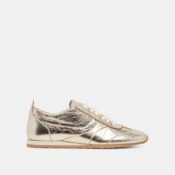 DELANY SNEAKERS LIGHT GOLD CRINKLE PATENT(Delany Sneakers Light Gold Crinkle Patent)
