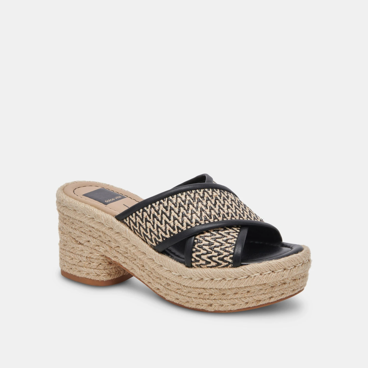 ELDORA HEELS WHITE BLACK RAFFIA(Eldora heels white black raffia) ELDORA HEELS WHITE BLACK RAFFIA(Eldora Heels White Black Raffia) -Dolce Vita Sale Store DOLCEVITA SANDALS ELDORA WHITEBLACKRAFFIA 01