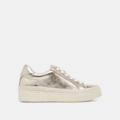 LENNIX SNEAKERS LIGHT GOLD METALLIC LEATHER(Lennix Sneakers Light Gold Metallic Leather)