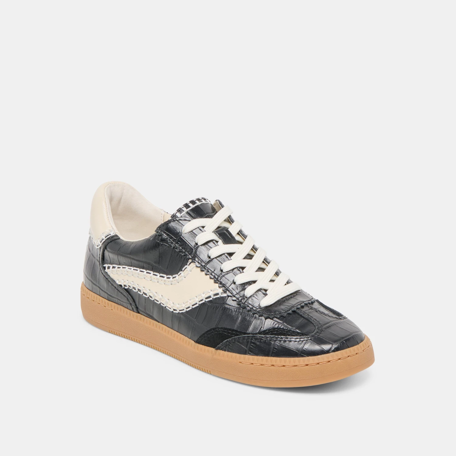 NOTICE STITCH SNEAKERS NOIR CROCO EMBOSSED LEATHER(Notice stitch sneakers noir croco embossed leather) NOTICE STITCH SNEAKERS NOIR CROCO EMBOSSED LEATHER(Notice Stitch Sneakers Noir Croco Embossed Leather) -Dolce Vita Sale Store DOLCEVITA SNEAKERS NOTICESTITCH NOIRCROCOEMBOSSEDLEATHER 01