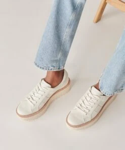 TIGER SNEAKERS WHITE LEATHER(Tiger Sneakers White Leather) -Dolce Vita Sale Store DOLCEVITA SNEAKERS TIGER WHITELEATHER ONFOOT 1