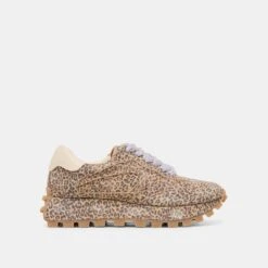 TRICIA SNEAKERS TAN LEOPARD PRINTED SUEDE(Tricia Sneakers Tan Leopard Printed Suede)
