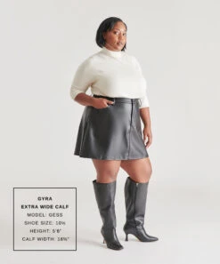 GYRA EXTRA WIDE CALF BOOTS BLACK LEATHER(Gyra Extra Wide Calf Boots Black Leather) -Dolce Vita Sale Store GESS GYRA XWC 2