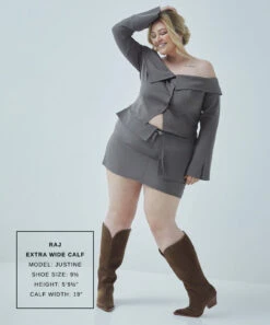 RAJ EXTRA WIDE CALF BOOTS BROWN SUEDE(Raj Extra Wide Calf Boots Brown Suede) -Dolce Vita Sale Store JUSTINE RAJ XWC