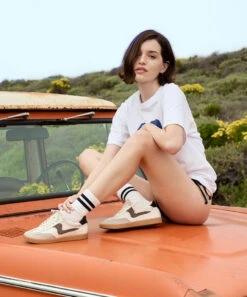 NOTICE SNEAKERS WHITE GREY LEATHER(Notice Sneakers White Grey Leather) -Dolce Vita Sale Store NOTICEWHITEGREY