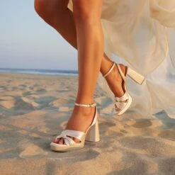 PARLO HEELS IVORY SATIN(Parlo Heels Ivory Satin) -Dolce Vita Sale Store PARLO IVORY SATIN 2