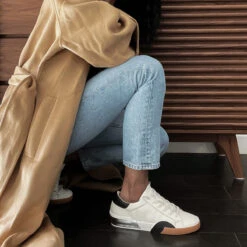 ZINA SNEAKERS WHITE BLACK LEATHER(Zina Sneakers White Black Leather) -Dolce Vita Sale Store Zina Black White