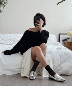 Dolce Vita BENY FLATS SILVER DISTRESSED LEATHER(Beny Flats Silver Distressed Leather) -Dolce Vita Sale Store benysilversock3