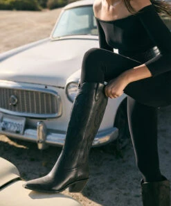 SAMSIN BOOTS BLACK LEATHER(Samsin Boots Black Leather) 7 SAMSIN BOOTS BLACK LEATHER(Samsin Boots Black Leather) -Dolce Vita Sale Store samb